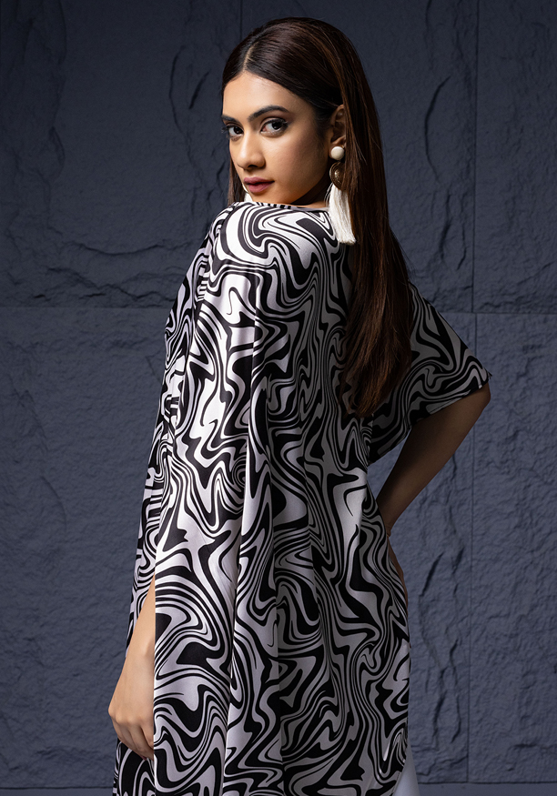 ANITTA BLACK & WHITE SATIN TOP
